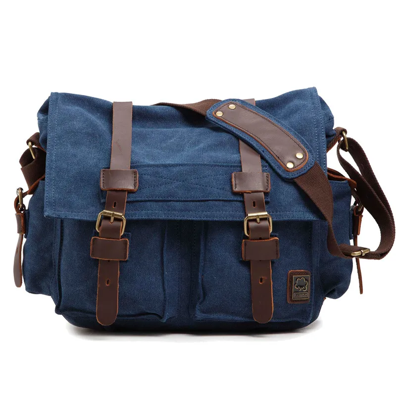 Men&prime;s One Shoulder Crossbody Canvas Bag DSLR Photography Digital Camera Bag