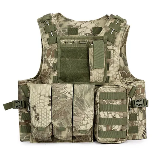 Tactics Anti War Steel Wire Vest with Python Pattern Camo Molle Vest Factory Direct Sales