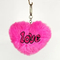 Manufacture Customized Wholesale Keychain Pompom Keychain Heart Shape Keychain Fur POM Poms