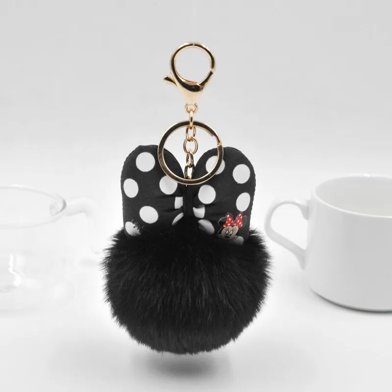 New Color Rex Rabbit Leopard Bow Bag Keychain Fashion Plush Car Hanging Manufacturers