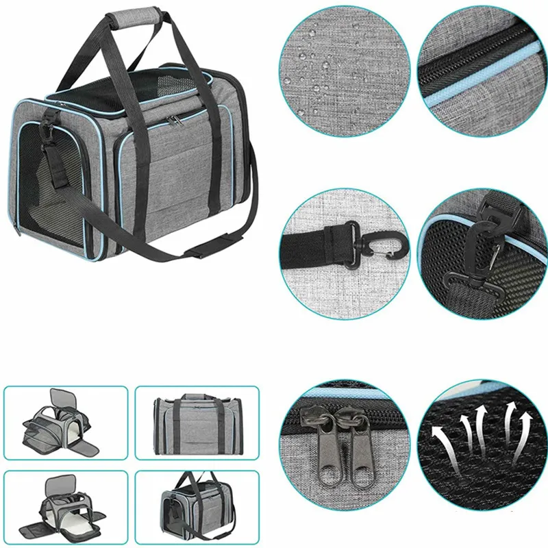 New Design Transport Bag Dog Portable Carrier Convenient Folding Expansion Softsided Pet Travel Carrier Bag Pet Travel Sling Bag