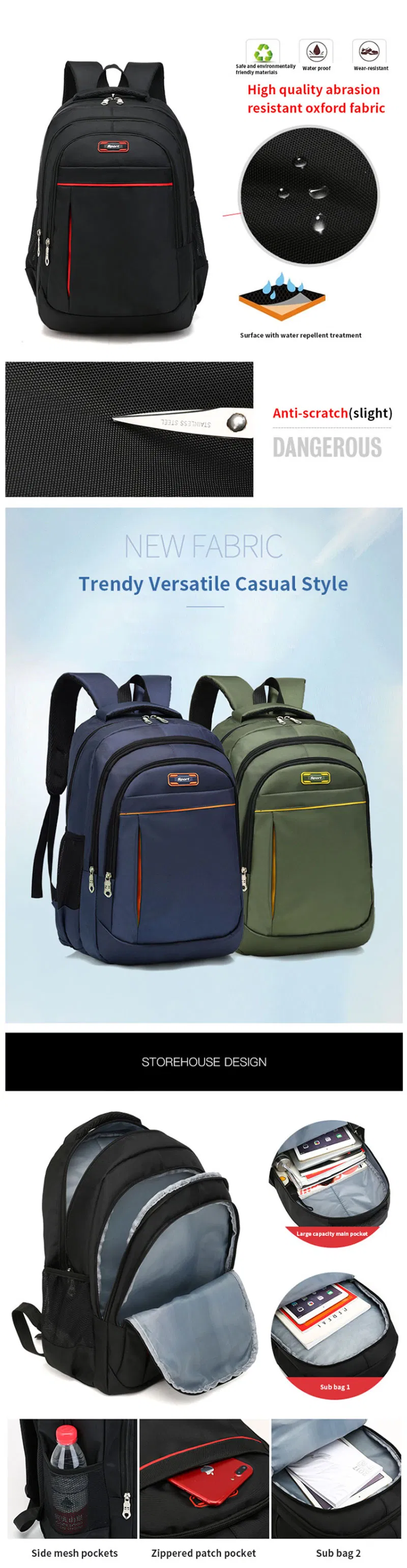 Large Capacity Men Waterproof Business Backpack Men Travel Laptop Backpack