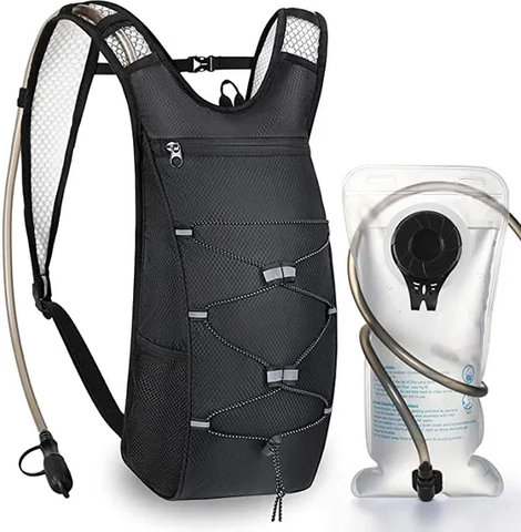 Hydration Backpack with 70oz Water Bladder 2 Waist Pouch Water Pack Lightweight Nylon Hydration Pack for Hiking Camping Cycling