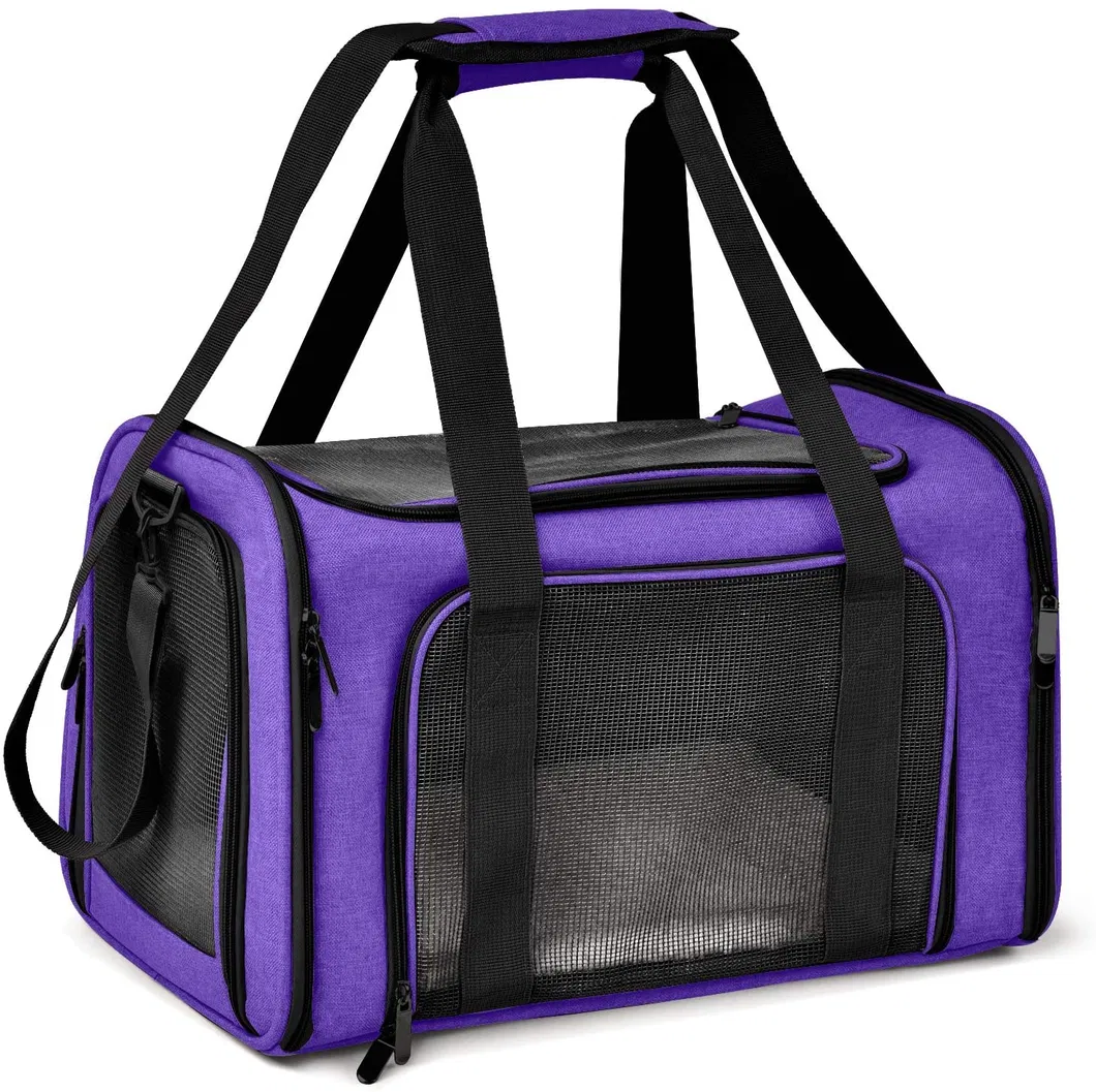 Factory Custom Portable Pet Outdoor Travel Soft Sided Foldable Breathable Small Dog Cat Bag
