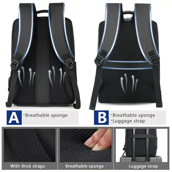 Custom Waterproof Business Mens Computer USB Laptop Backpack Computer Backpack