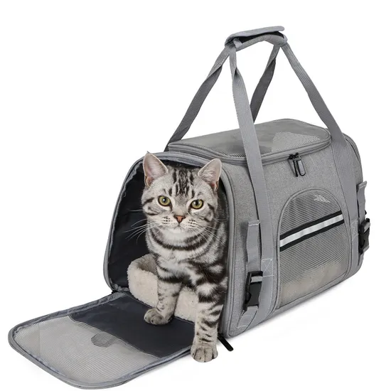 Factory Custom Portable Pet Carriers Mesh Window Sling Large Capacity Cat Bag