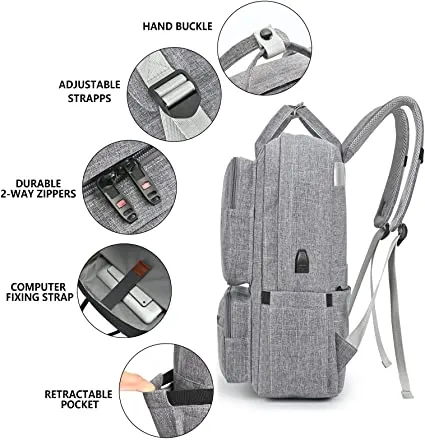 Theft Durable Laptop Travel Work Business College Waterproof Student School USB Computer Bag Bookbag Backpack