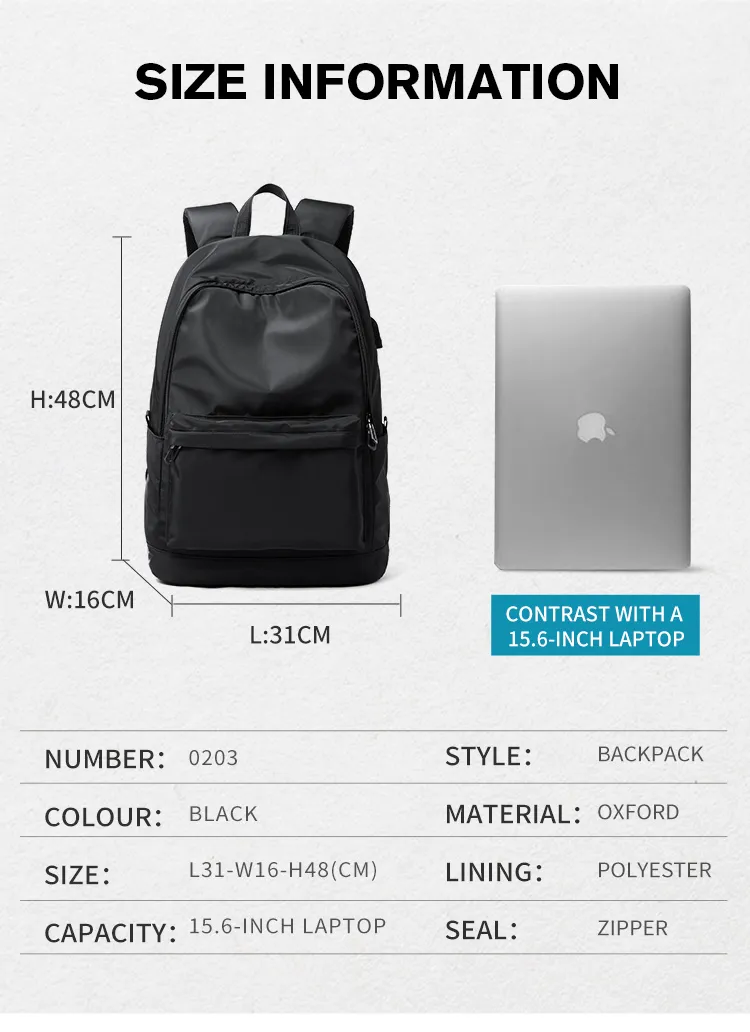 Wholesale Custom Waterproof Backpack School Bags with USB Charging Port