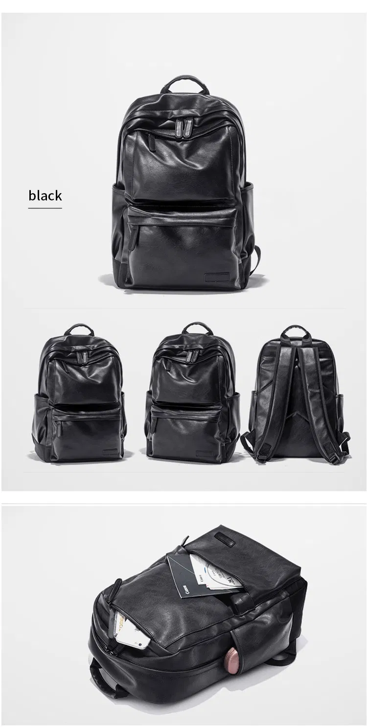 Fashion Bag Big-Capacity Travel Business PU Laptop Man Backpack Bag