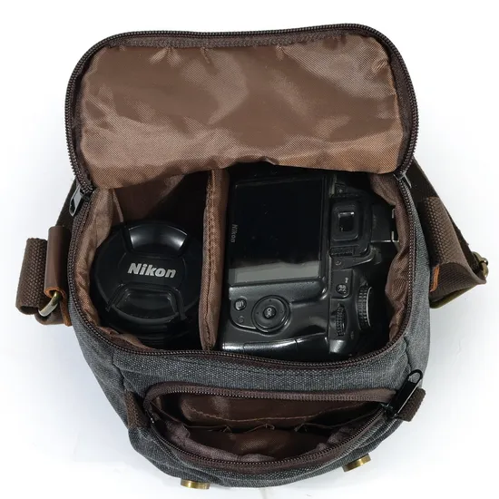 Canvas Bag Crossbody One Shoulder Retro Photography Waterproof Micro DSLR Camera Bag