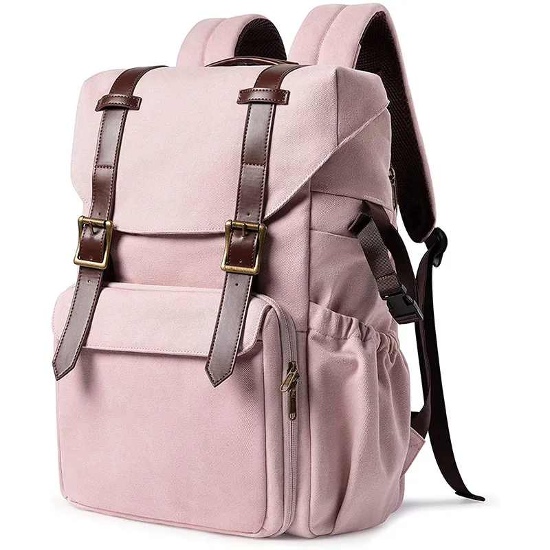 Customized New Fashionable Girl Pink Travel Camera Backpack Short-Term Travel Luggage Computer Storage Backpack