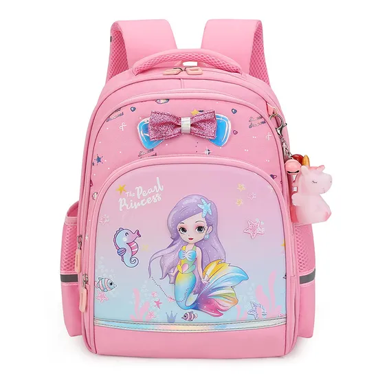 2023 New Children Cartoon Backpack for Girls in Grades 1 to 3 to Reduce Burden and Protect Spine
