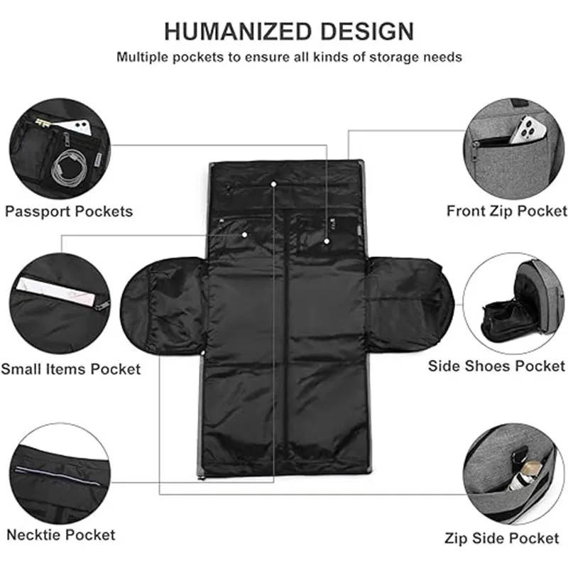 New Travel Handheld Rod Bag Business Travel Portable Clothing Bag Roller Belt Independent Shoe Storage Suit Bag