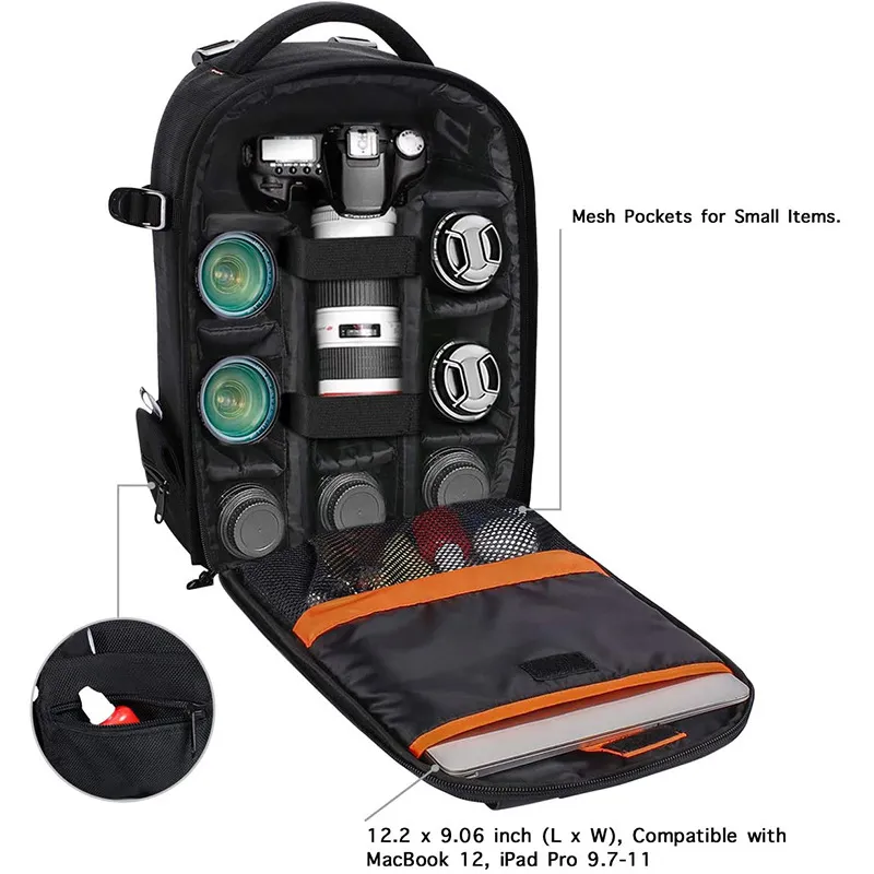 Wholesale Large Capacity DSLR Cameras Backpack Outdoor Travel Camera Equipment Storage Bags