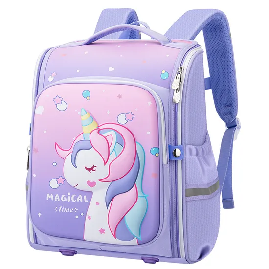 New Elementary School Student Astronaut Unicorn Love Smiling Face Integrated Hard Shell Backpack