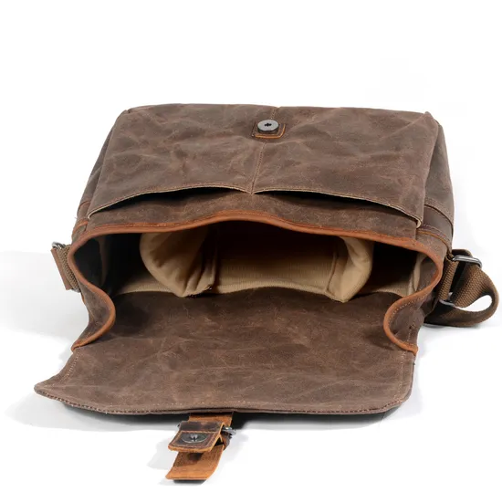 New Outdoor Photography Digital SLR Professional Waterproof Oil Wax Micro Camera Shoulder Bag