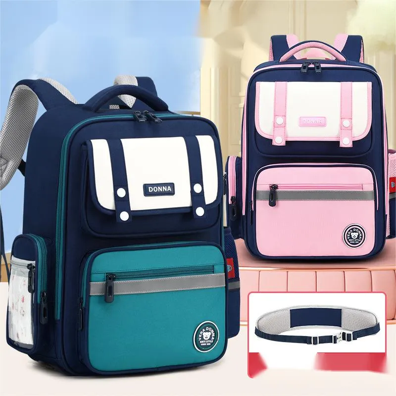 2024 Children&prime;s Elementary School Backpack with Spine Protection Oxford Cloth Large Capacity Backpack
