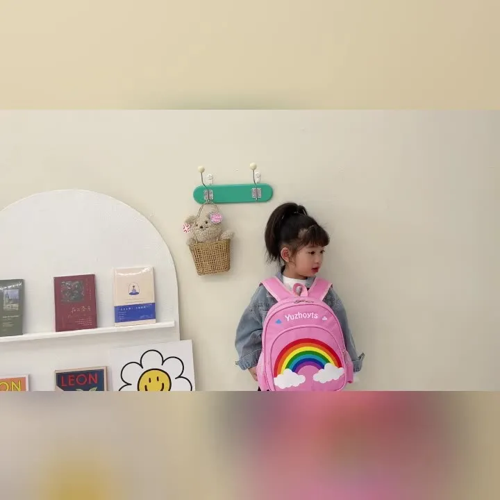 2024 New Rainbow Kindergarten Children Backpack Cute Cartoon Large Capacity Backpack