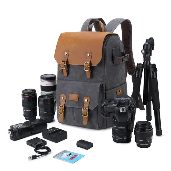 SLR Camera Bag Waterproof and Anti-Theft Large Capacity Canvas Drone Backpack