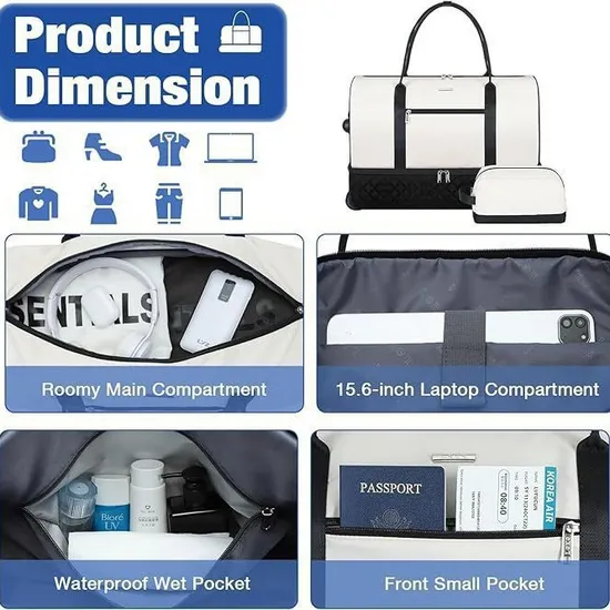 Men′s Business Foldable Travel Bag Short Distance Travel Handheld One Shoulder Waterproof Multi Functional Pull Rod Suit Bag Cross Border