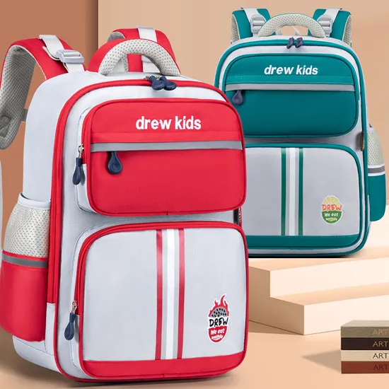 New Boys and Girls Primary School Student Backpack Embroidered to Reduce Burden and Protect Spine Backpack