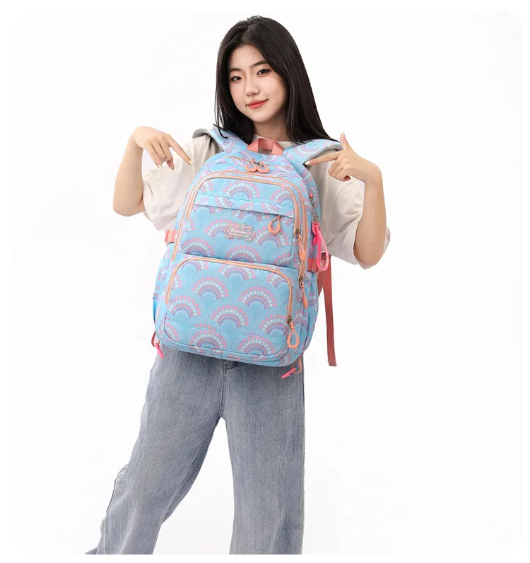 New Student Backpack for 4th -6th Grade Girls with Large Capacity Load Reducing Backpack