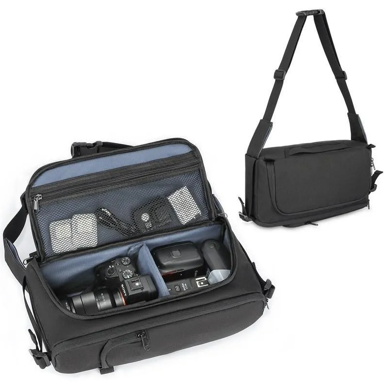 SLR Camera Compartment Cotton Large Capacity Convenient Waterproof Single Shoulder Diagonal Digital Camera Bag