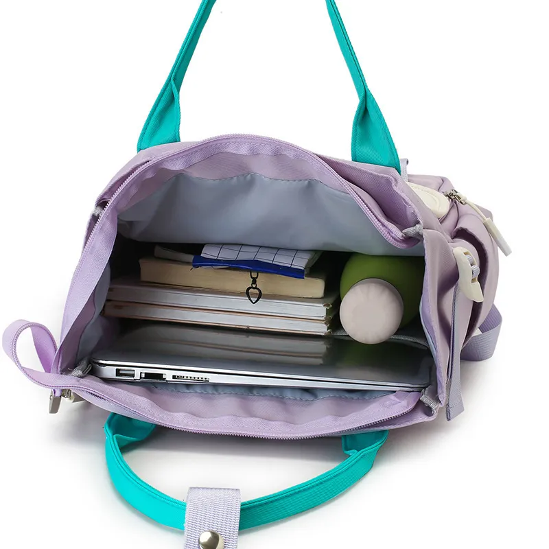 Elementary School Tutoring Bag Double Back Hand-Held Backpack Children&prime;s Learning Homework Tutoring Class Art Bag