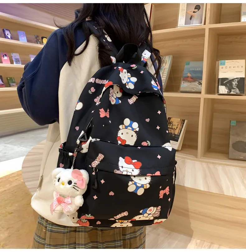 New Design Backpack for Girls with Printed Graffiti Large Capacity Splash Proof Lightweight Backpack