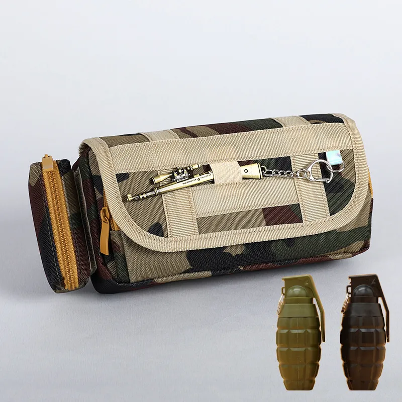 Camouflage Pencil Case for School Student Pencil Case for Children Multi-Layer Pencil Case Pouch