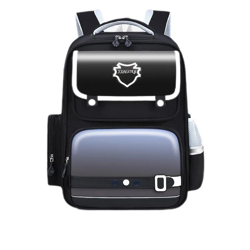 Primary School Backpack Reduces Burden PU Leather Spine Protector New Waterproof Backpack