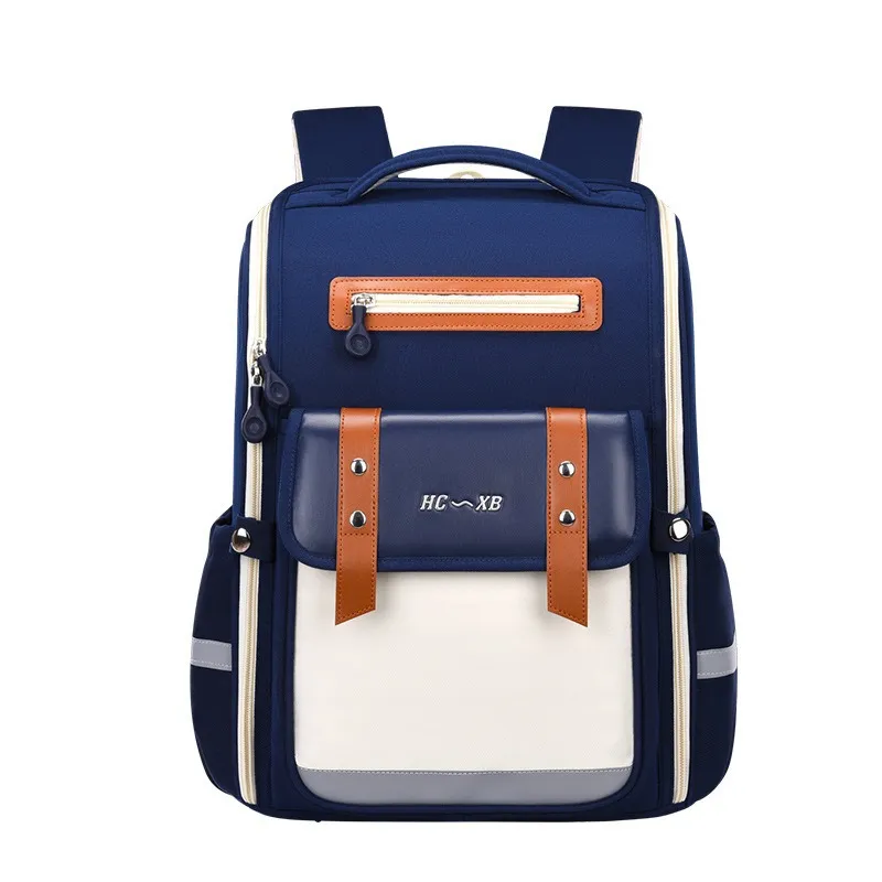 New Elementary School Backpack with Ultra Light Spine Protection and Weight Reduction Children&prime;s Backpack