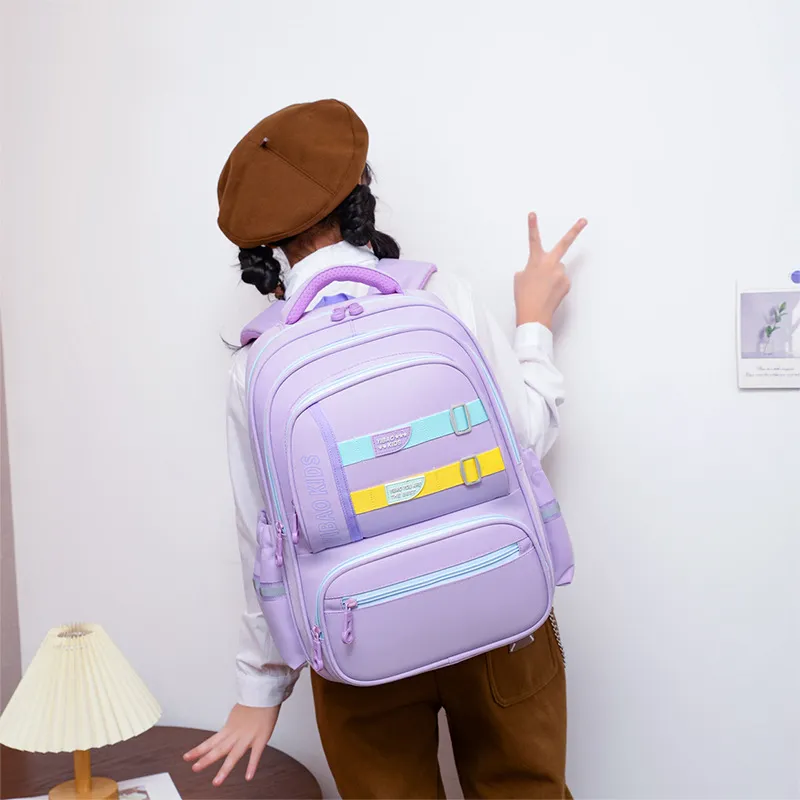 2024 New Primary School Student Backpack for Boys and Girls Children&prime;s Simple Backpack