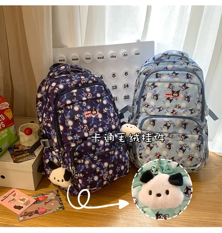 New Cartoon Backpack Nylon Cute Men&prime;s and Women&prime;s Load Reducing Large Capacity Backpack
