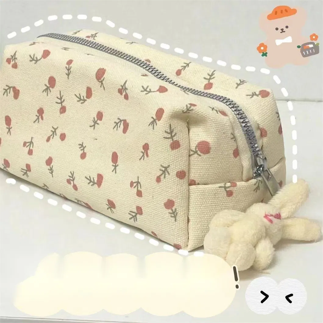 Small Floral Pencil Case, Student Stationery Storage Bag Makeup Bag