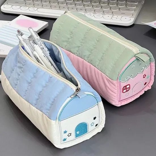 Multi Functional Pen Bag Large Capacity Storage Bag Embroidered Stationery Box