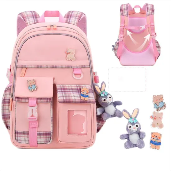 New Elementary School Student School Backpack Cartoon Cute Children′s Lightweight Load Reducing Student School Backpack