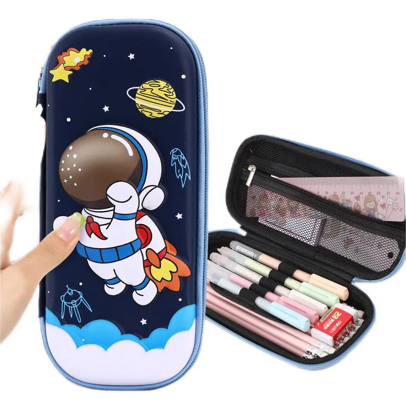 Wholesale Large Capacity 3D Stationery Case Waterproof Pencil Boxes for Primary School Students