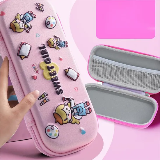 Cartoon Cute Elementary School Pencil Box Children′s Pencil Large Capacity 3D Stationery Box