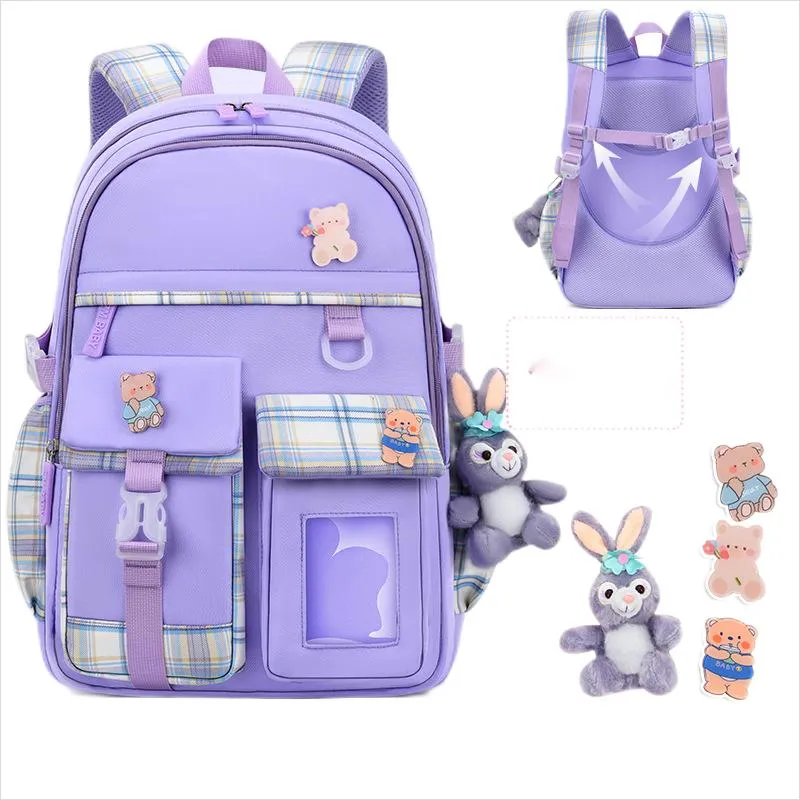 New Elementary School Student School Backpack Cartoon Cute Children&prime;s Lightweight Load Reducing Student School Backpack