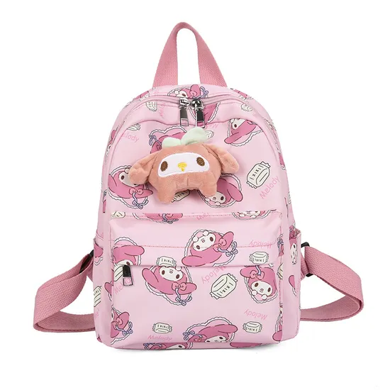 New Children Cartoon Exquisite Doll School Backpack with Large Capacity Nylon Printing Creative Backpack