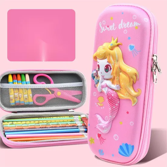 New Pencil Case Double Layered Primary School High Capacity Girls Stationery Box Storage