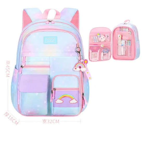 New Primary School Student Backpack Cute Princess Large Capacity Spinal Protection Waterproof Backpack
