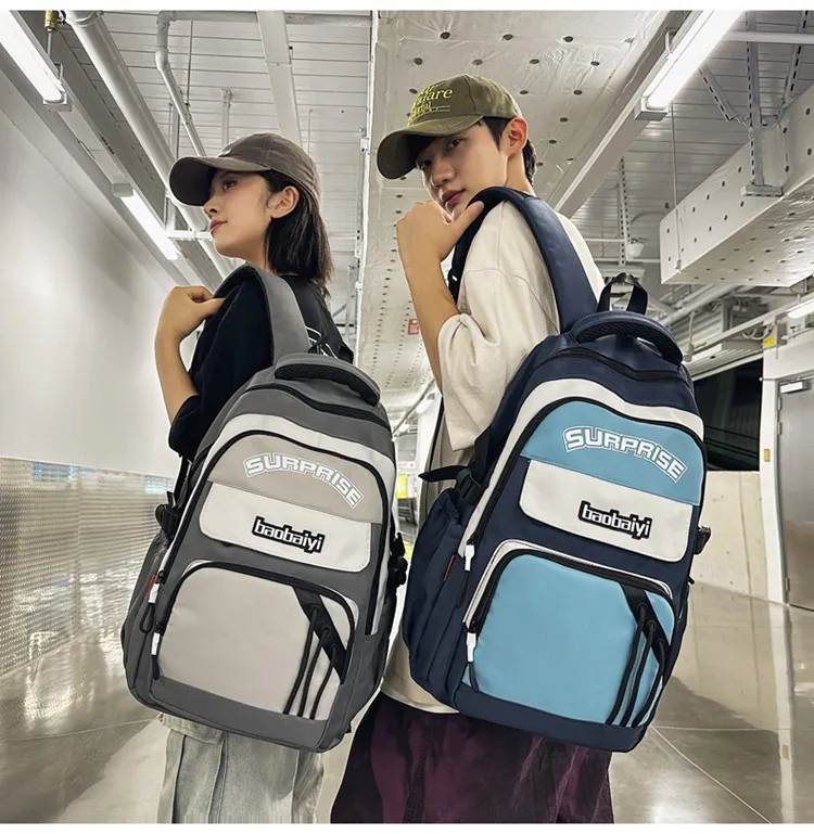 Large Capacity Travel Backpack Multifunctional Campus Backpack for Male and Female Students in Middle and High Schools