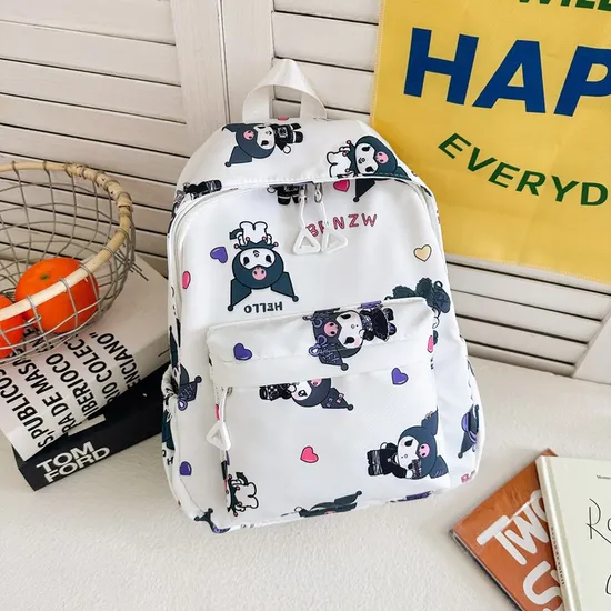 New Children′s Cartoon Cute School Bag Lightweight and Large Capacity Nylon Kindergarten Kuromi Backpack