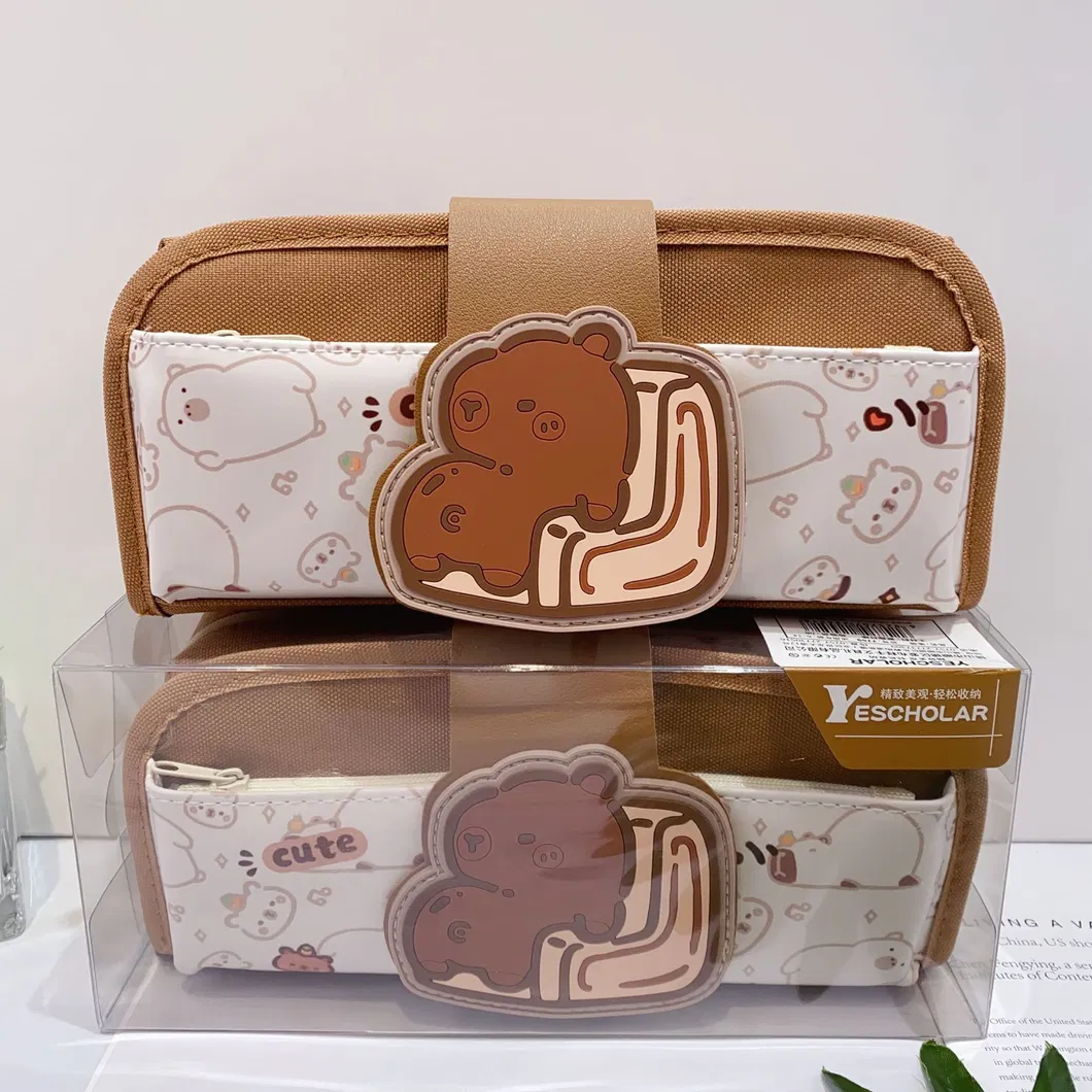 New Large Capacity Pencil Case Cute Cartoon Double-Layer Pencil Case Stationery Bag Student Storage Bag