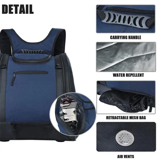 Waterproof Snow Gear Backpack Skiing and Snowboarding Travel Luggage for Air Travel Skating Ski Boot Bag