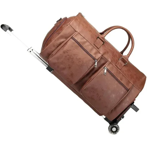 2024 New Custom Leather Travel Bags Gym Weekender Duffle Bag with Shoes Compartment
