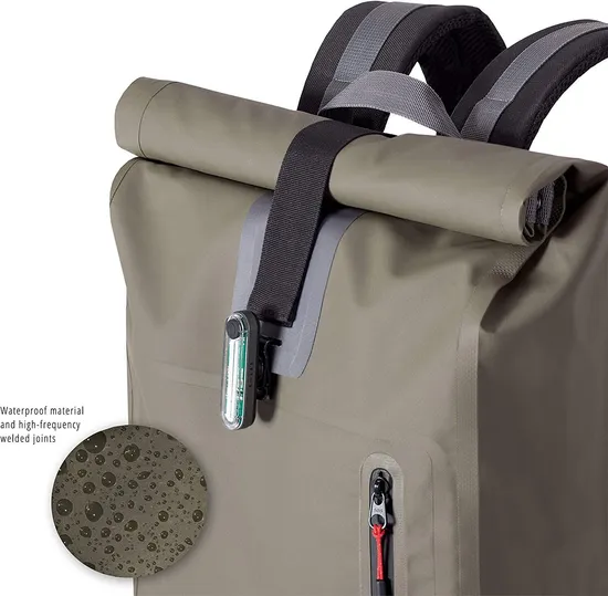Roll-Top Waterproof Bicycle Backpack Messenger Backpack 15 Inch Laptop