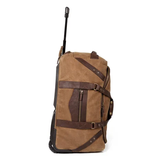 2024 Factory Customized Canvas Weekender Trolley Bag Overnight Bag Canvas Trolley Duffle Bag